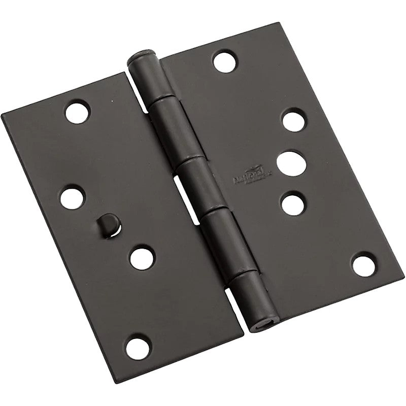 National Hardware V512 Series N830-406 Door Hinge, Black, Steel, Removable Pin, 4 in Dimensions, Full-Mortise, 55 lb