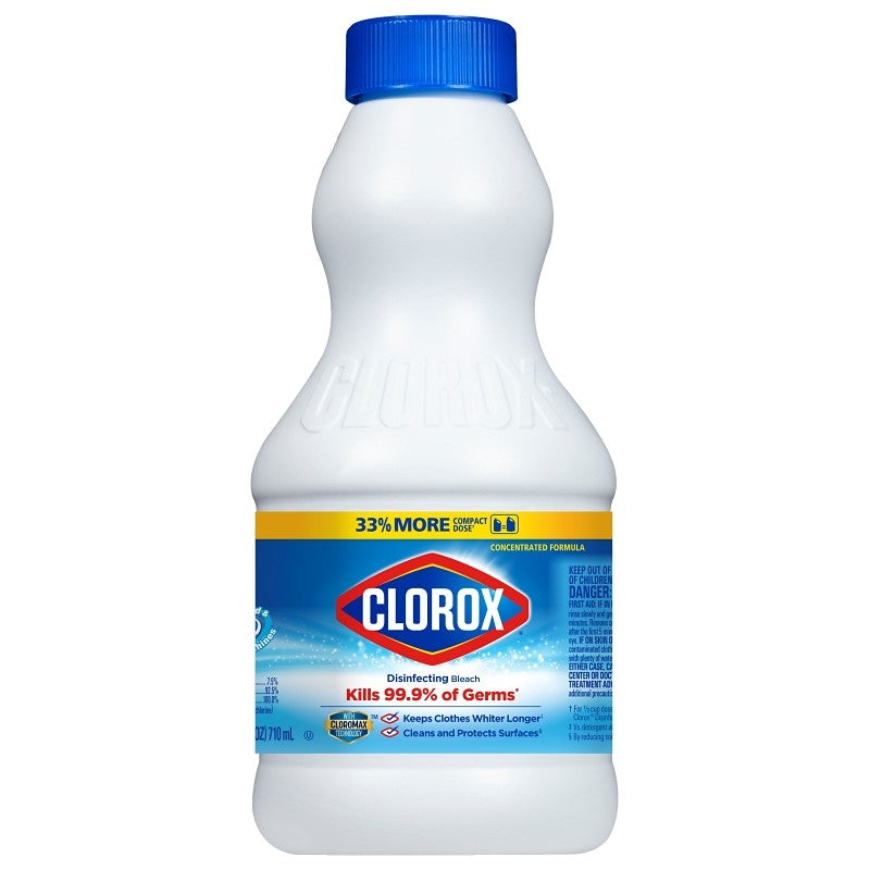 Clorox 32251 Regular Bleach, 24 oz, Liquid, Bleach (Pack of 12)