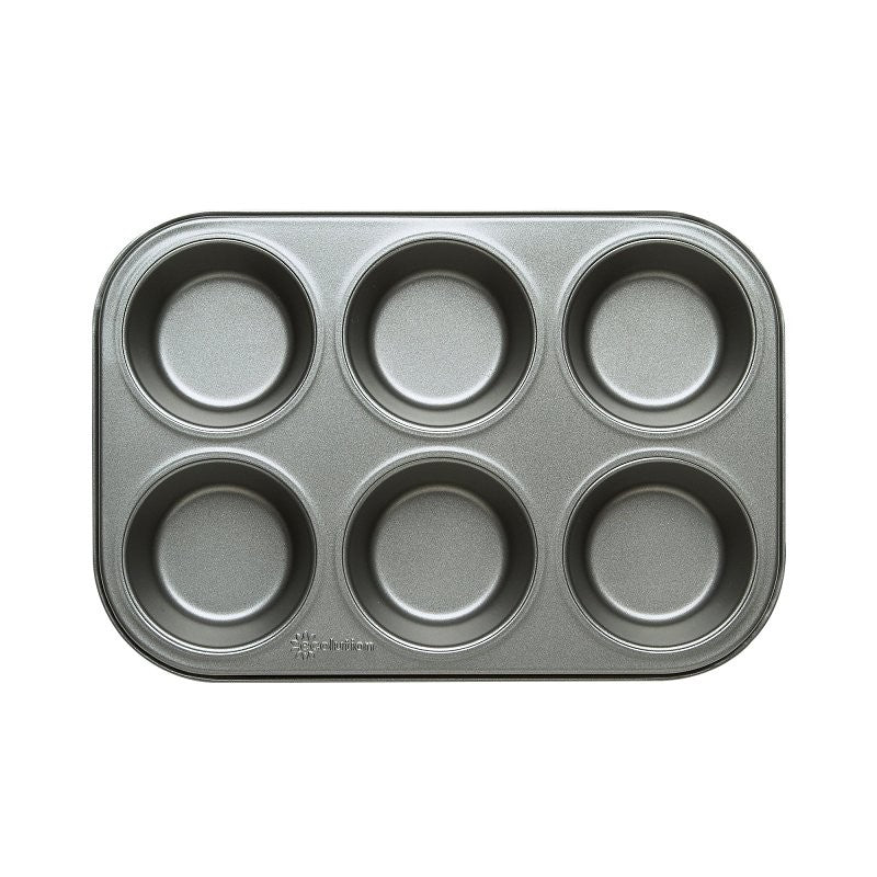 Ecolution BakeIns EIGY-3806 Muffin Pan, 6 Cup Capacity, Carbon Steel, Dishwasher Safe: Yes