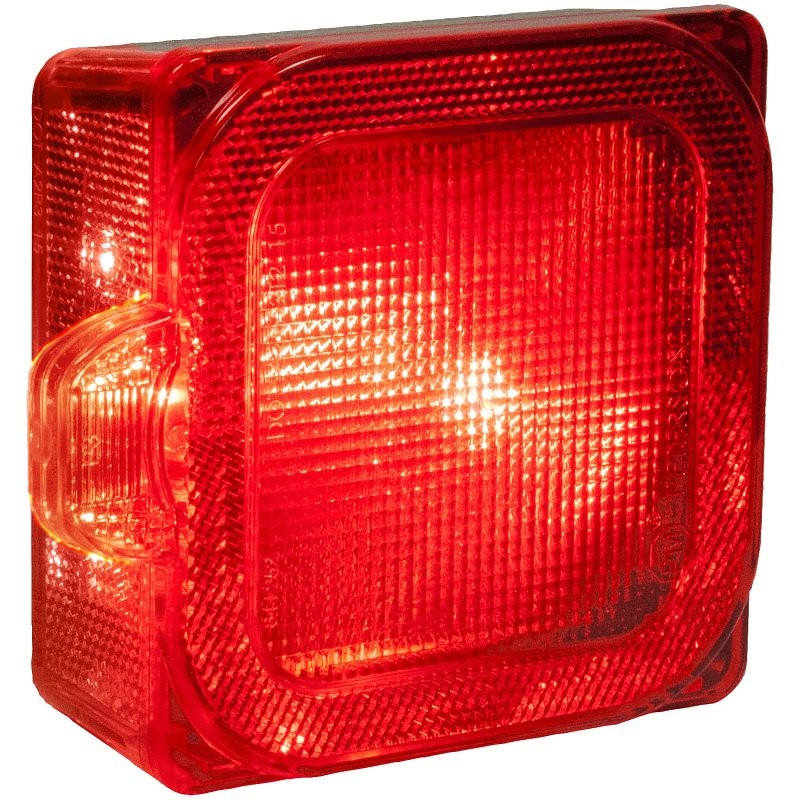 PM 844 Series V844 Tail Light, Combination, 5.38 in L, 1.8 in W, 4.61 in H, LED Lamp, Red, Red Housing