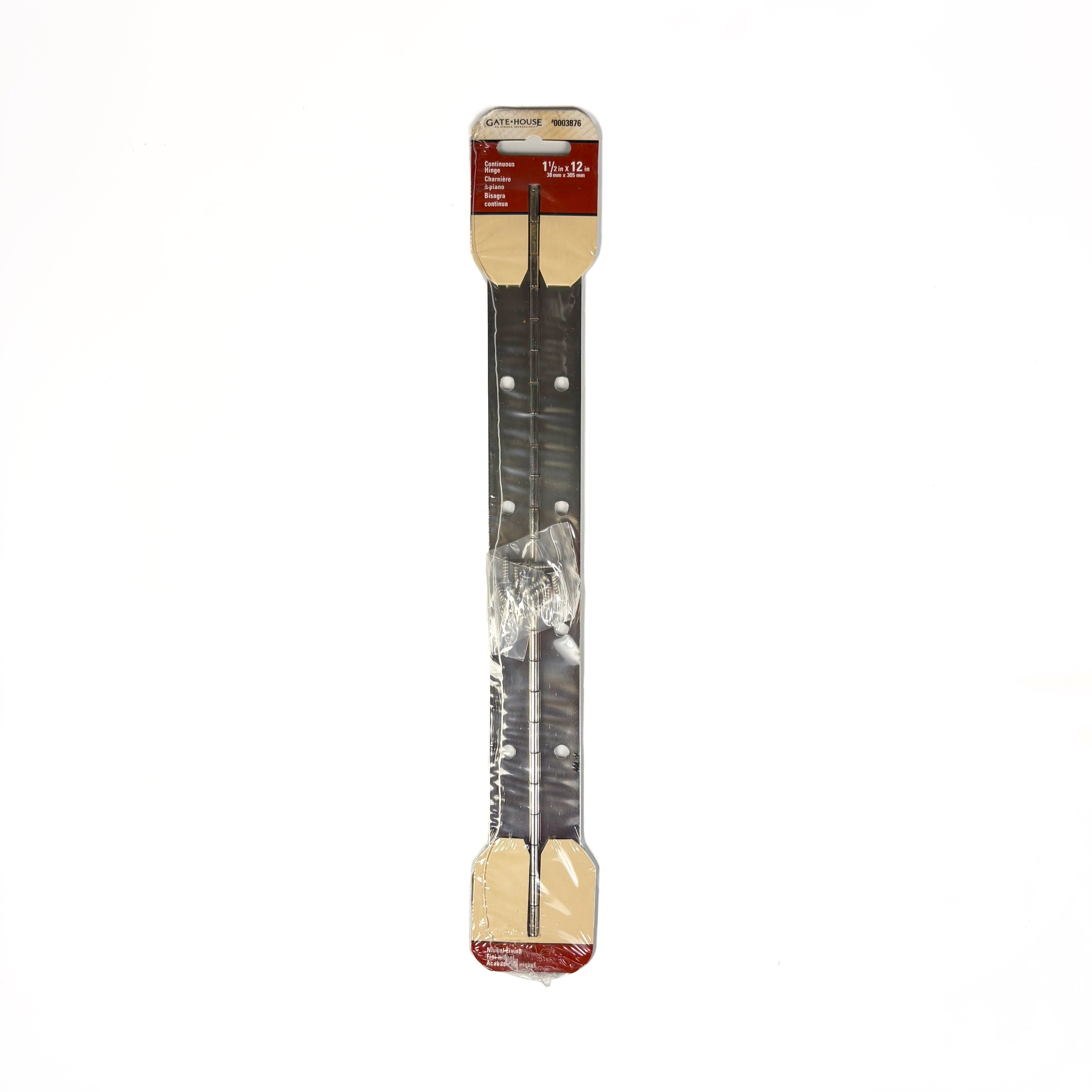 Continuous Hinge 1-1/2 By 12 Inch Nickel Plated Steel