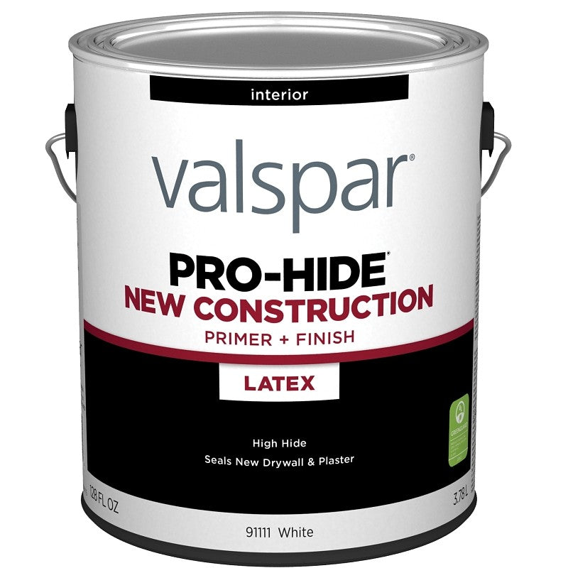 Valspar PRO-HIDE 91111 Series 028.0091111.007 Interior New Construction Primer, White, 1 gal, Metal Pail (Pack of 4)