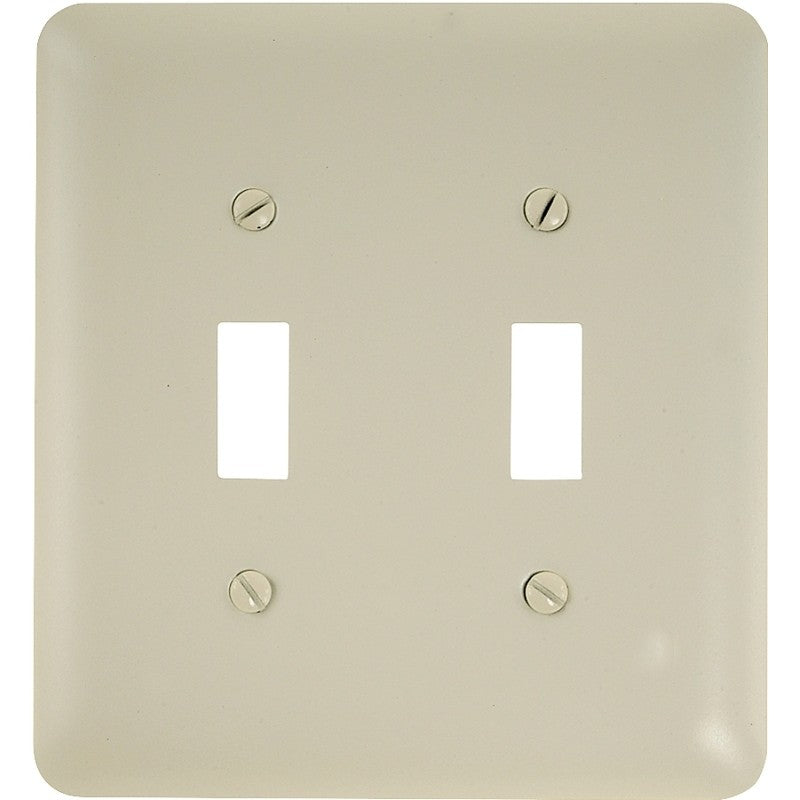 Amerelle 935TTAL Wallplate, 5 in L, 4-5/8 in W, 2 -Gang, Steel, Light Almond