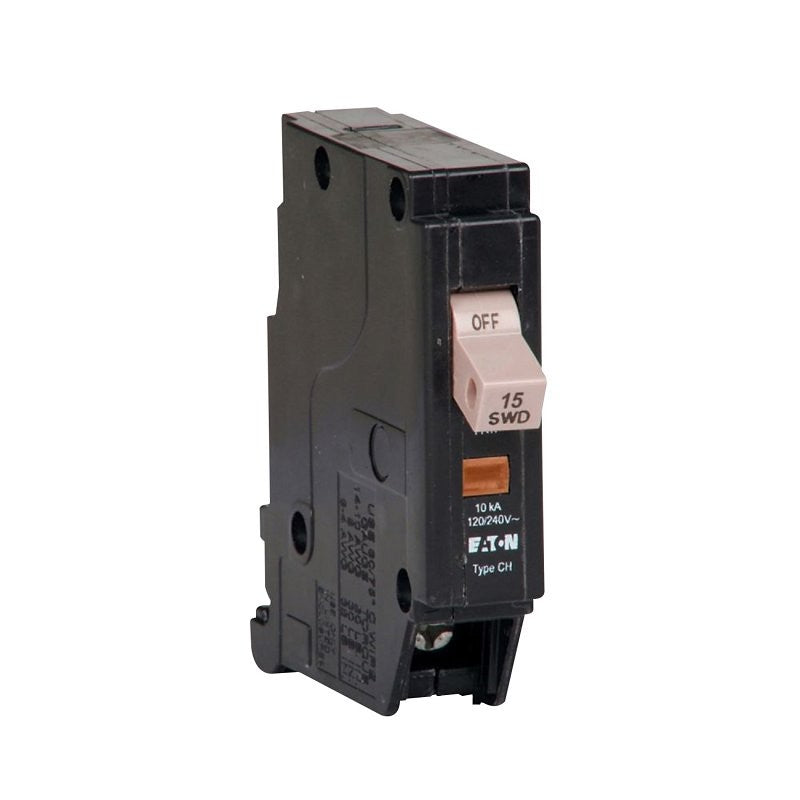 Cutler-Hammer CHF115 Circuit Breaker with Flag, Type CH, 15 A, 1 -Pole, 120/240 V, Mechanical Trip, Plug Mounting