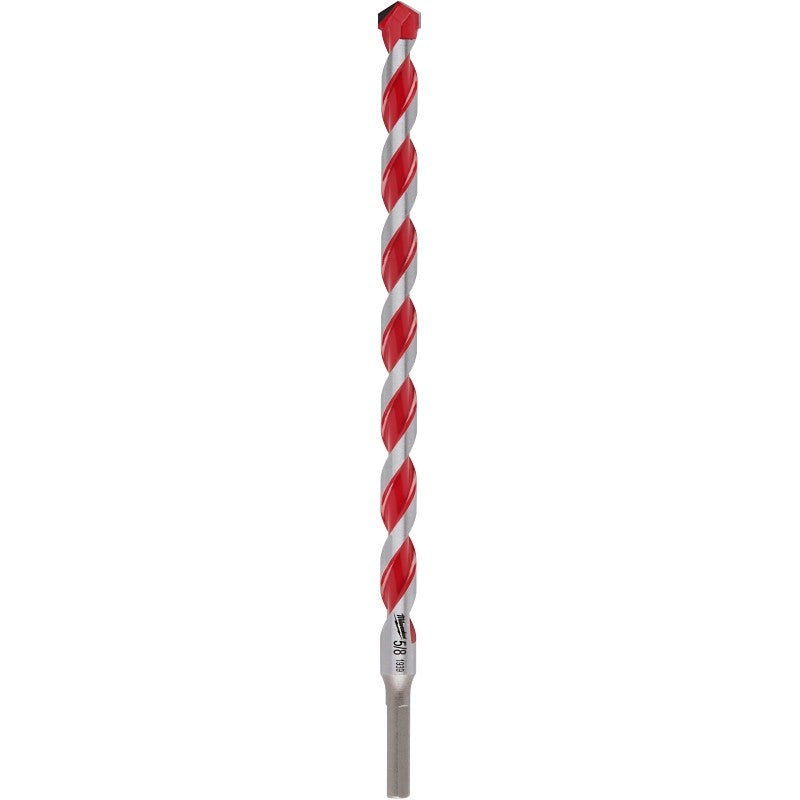 Milwaukee 48-20-9041 Drill Bit, 5/8 in Dia, 12 in OAL, Wide Flute, 3/8 in Dia Shank, 3-Flat Shank