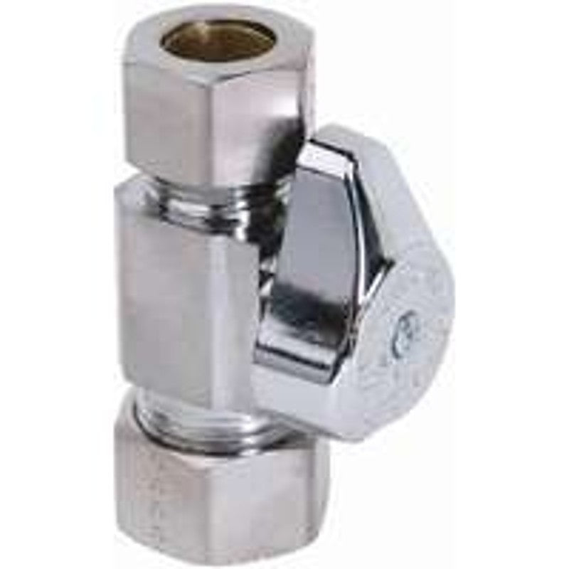BrassCraft G2CR34X CD Stop Valve, 1/2 x 1/2 in Connection, Compression, 125 psi Pressure, Brass Body, Chrome