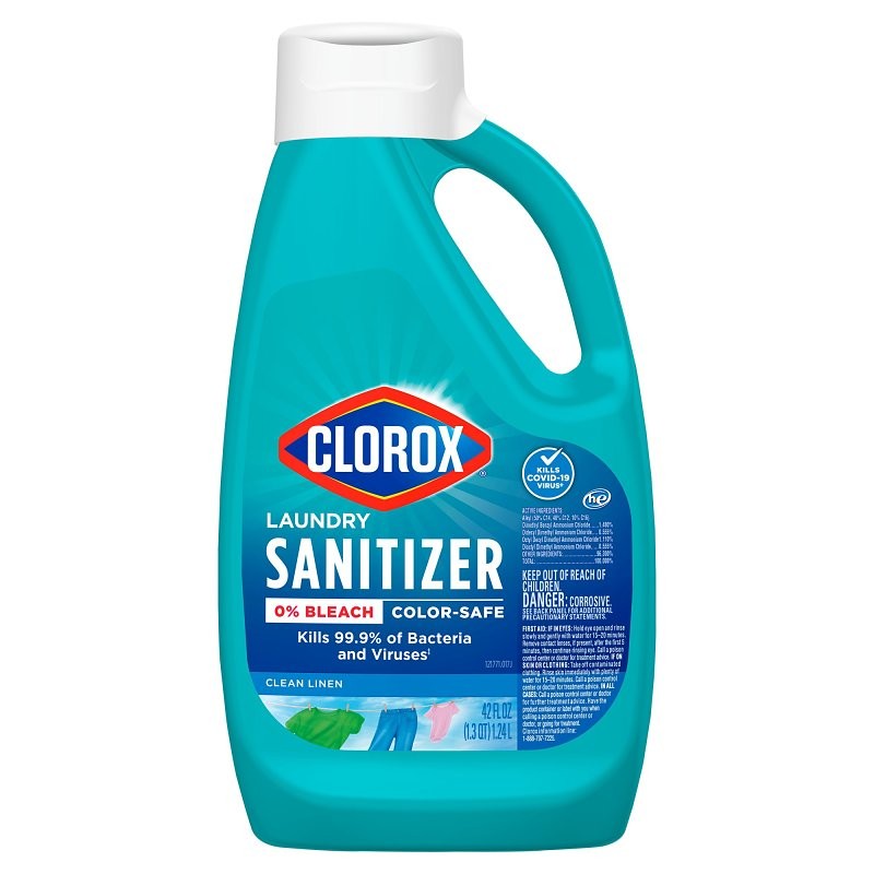 Clorox 32419 Laundry Sanitizer, 42 oz, Viscous Liquid, Unscented, Blue (Pack of 4)