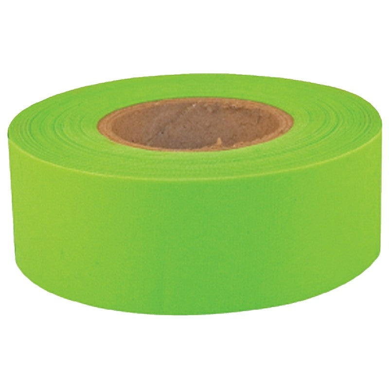CH Hanson Sub-Zero Series 17009 Flagging Tape, 150 ft L, 1-3/16 in W, Fluorescent Lime, PVC