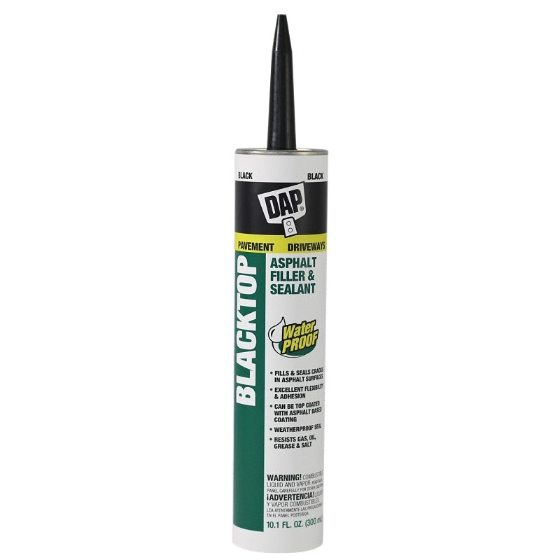 DAP 18020 High-Performance Filler and Sealant, Paste, Black, Strong Solvent, 10.1 oz Cartridge (Pack of 12)