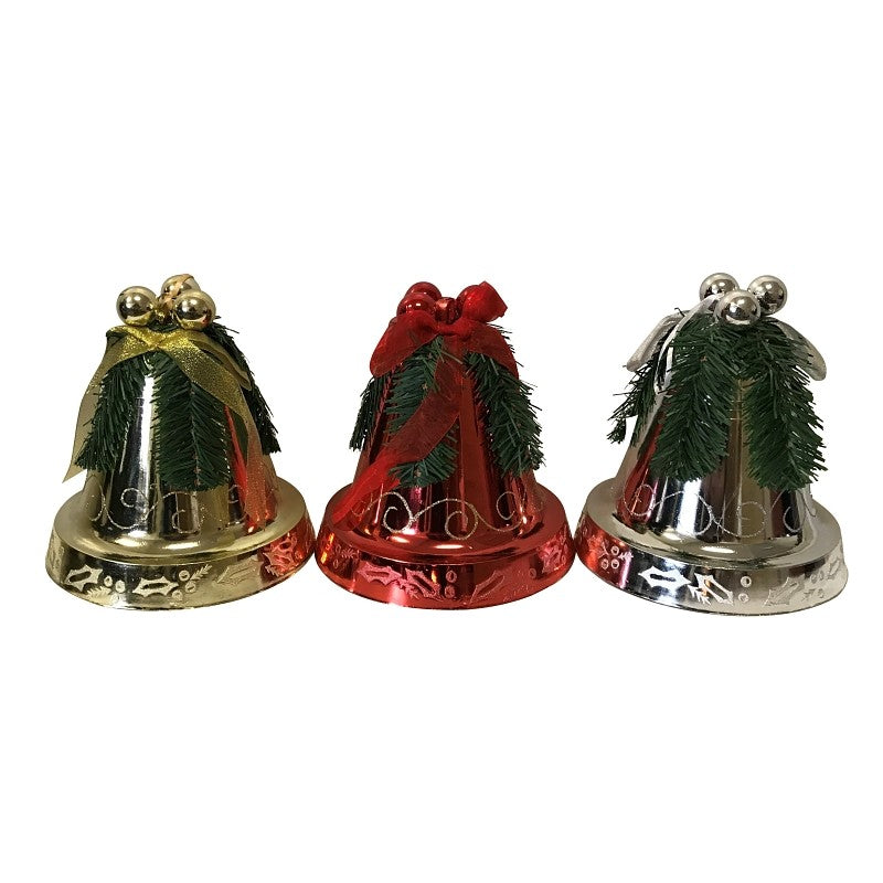Hometown Holidays 99929 Decorated Bell Ornament, 200 mm H, PVC, Assorted (Pack of 8)