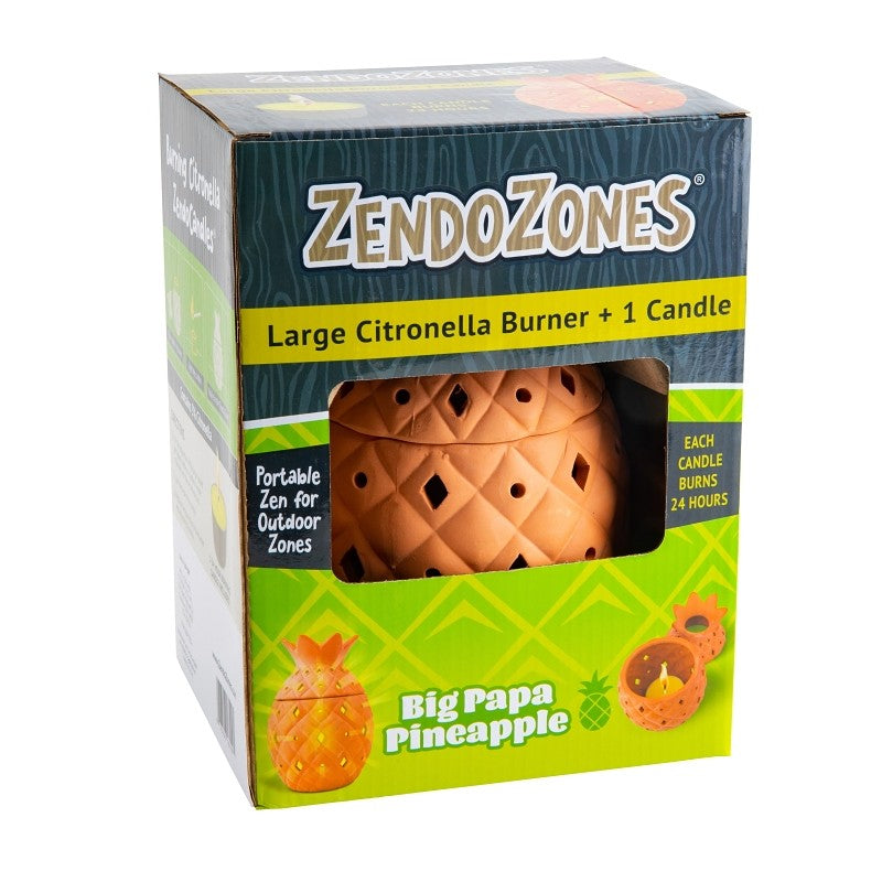 ZendoZones 18P-BPP Big Papa Pineapple Burner, Citronella, 24 hr Burn Time