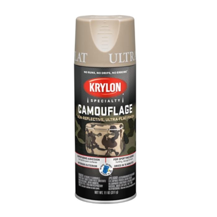 Krylon K04295777 Camouflage Spray Paint, Ultra Flat, Sand, 12 oz, Can