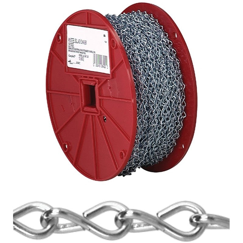 Campbell 072-1727N Jack Chain, #12, 100 ft L, Steel, Zinc, 29 lb Working Load