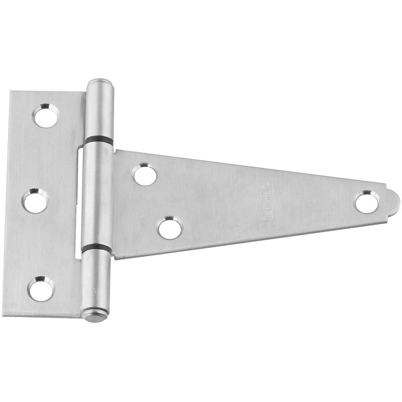 National Hardware N342-501 T-Hinge, 3-5/32 in H Dimensions, Stainless Steel, Stainless Steel, Fixed Pin