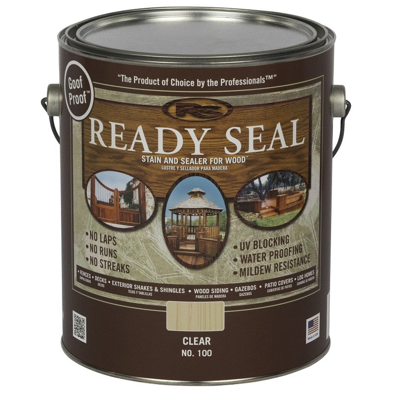 Ready Seal 100 Stain and Sealer, Clear, 1 gal, Can (Pack of 4)