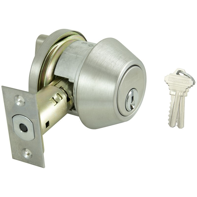 ProSource D761V-PS Deadbolt, 2 Grade, Stainless Steel, 2-3/8 to 2-3/4 in Backset, SC1 Keyway
