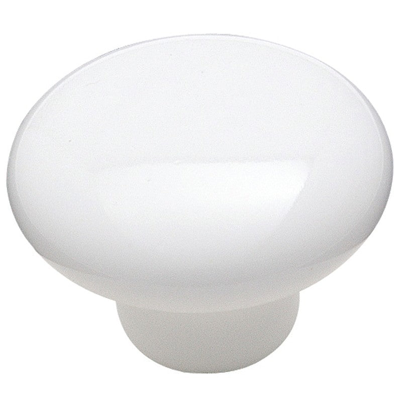 Amerock Allison Value Series 232WHT Cabinet Knob, 15/16 in Projection, Traditional, 1-1/4 in, Ceramic