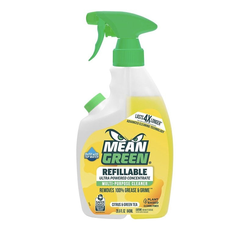 Mean Green 394171 Multi-Purpose Cleaner, 28 oz Bottle, Liquid, Citrus and Green Tea, Yellow