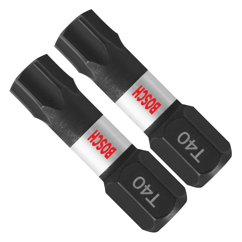 Bosch Impact Tough ITT40102 Insert Bit, #40 Drive, Torx Drive, 1/4 in Shank, Hex Shank, 1 in L, Steel