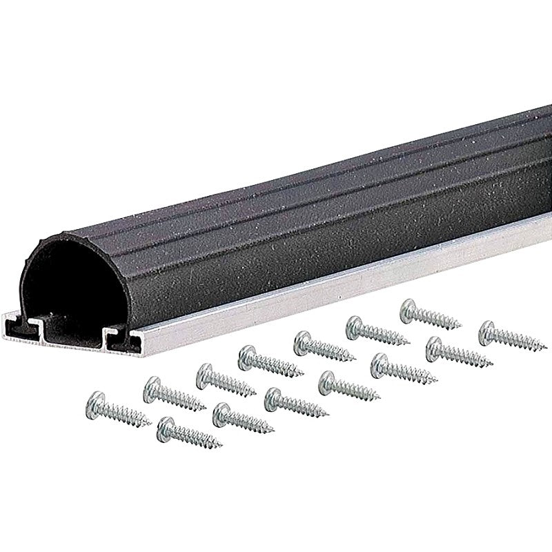 M-D 87668 Garage Door Weatherstrip, 1-5/8 in W, 2-3/4 in Thick, 18 ft L, Aluminum, Black