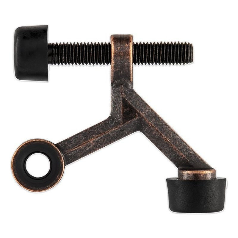 National Hardware N830-568 Hinge Pin Door Stop, 9/16 in Dia Base, Steel/Zinc, Antique Bronze