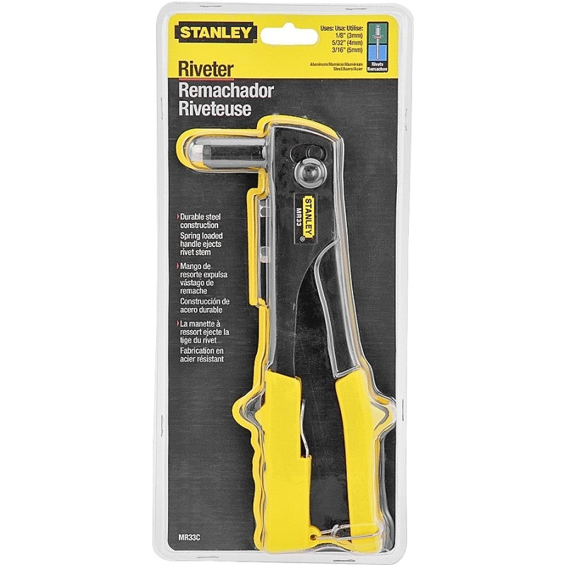 STANLEY MR33C Right Angle Riveter, Spring-Loaded Handle, Steel, 10 in L