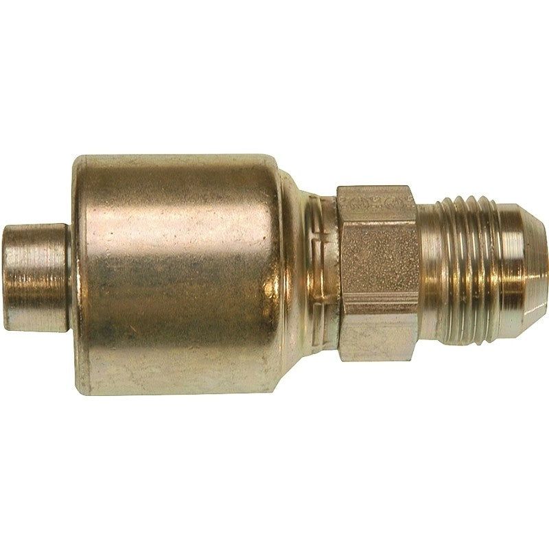 Gates MegaCrimp G25165-0606 Hose Coupling, 3/8 x 9/16 in Dia, 2.3 in, 9/16-18, Crimp x JIC, Straight Angle, Steel, Zinc