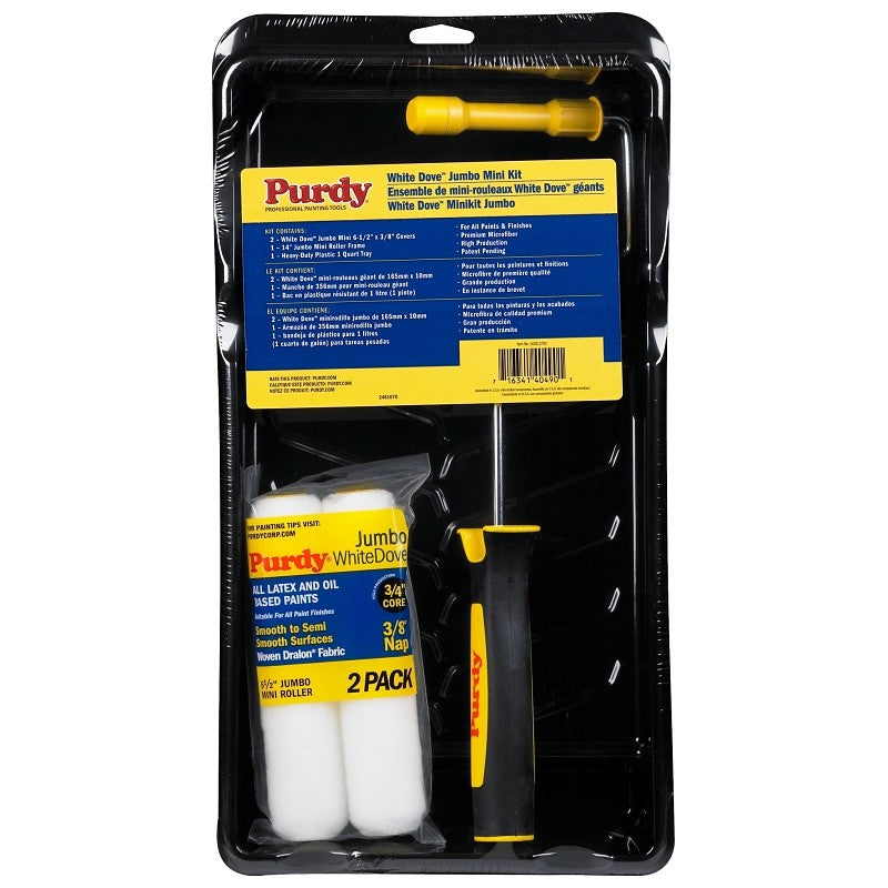 Purdy White Dove 14C810700 Jumbo Mini Kit, Smooth Surface, Polypropylene/Woven Dralon Fabric, 4-Piece