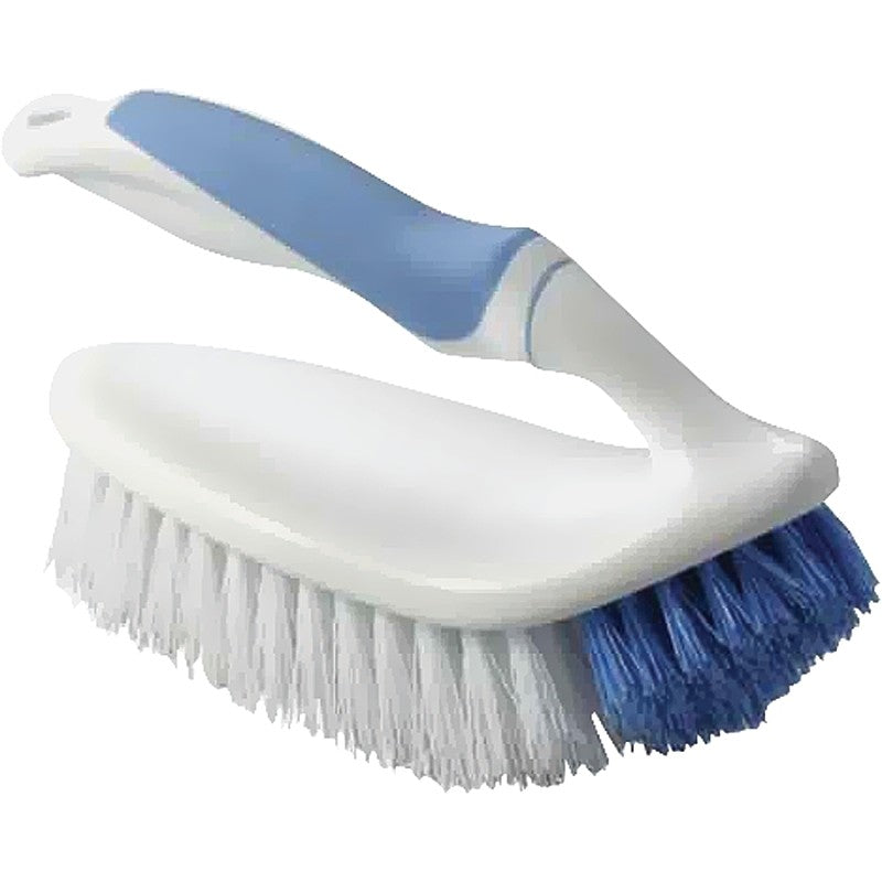 Simple Spaces YB88183L Scrubber Brush, 1 in L Trim, PP/PVC Bristle, Blue/White Bristle, 2-3/4 in W Brush