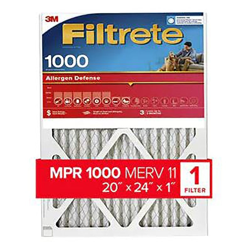 Filtrete 9826-4 Air Filter, 24 in L, 20 in W, 11 MERV, 1000 MPR, Polypropylene Frame (Pack of 4)