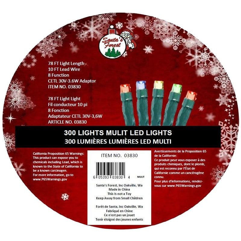 Santas Forest 03830 Rice String Light, Line, 3 VDC, 29V; 3.6 W, 10-Lamp, Multi-Color Lamp
