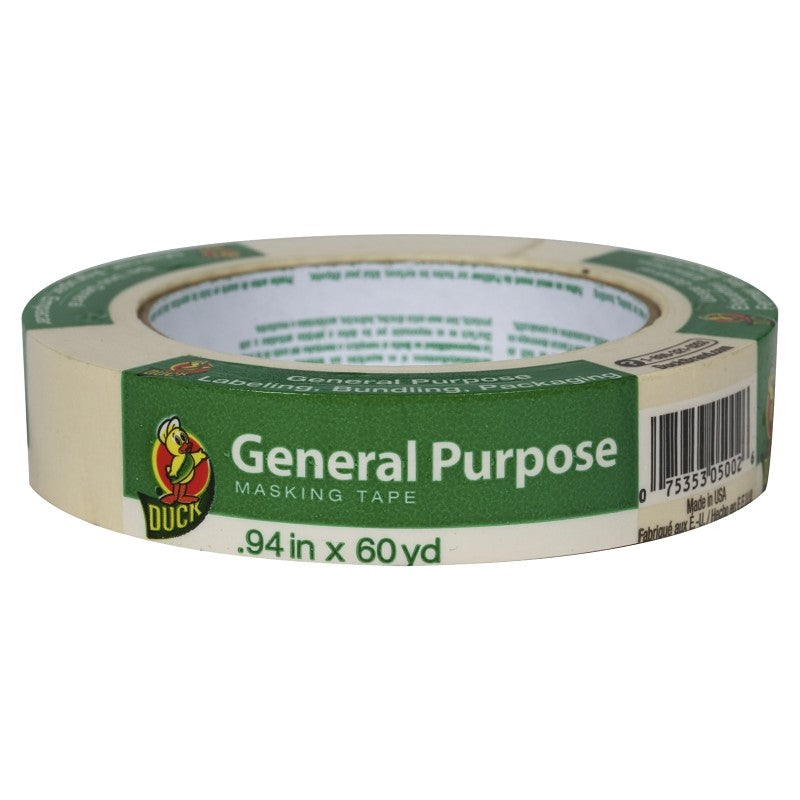 Duck 394693 Masking Tape, 60 yd L, 0.94 in W