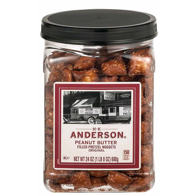 H.K. Anderson 689386 Pretzel Nugget, Peanut Butter, 24 oz, Jar