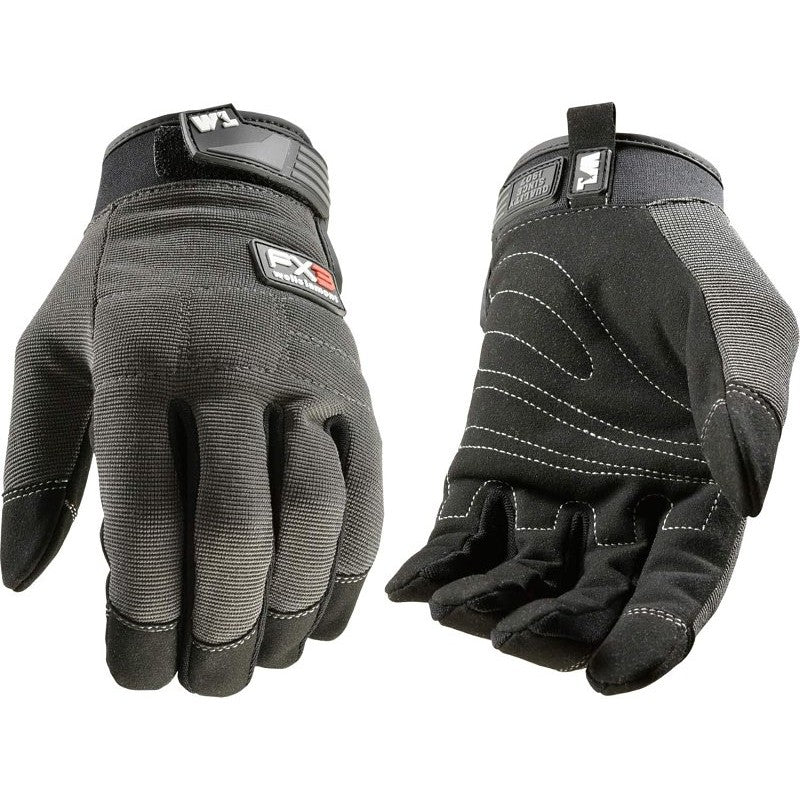 Wells Lamont FX3 7850L All-Purpose Work Gloves, Men's, L, Adjustable Cuff, Neoprene/Spandex/Synthetic Leather