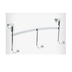 Chrome Adjustable Over The Door 3 Hook Rail (POS)