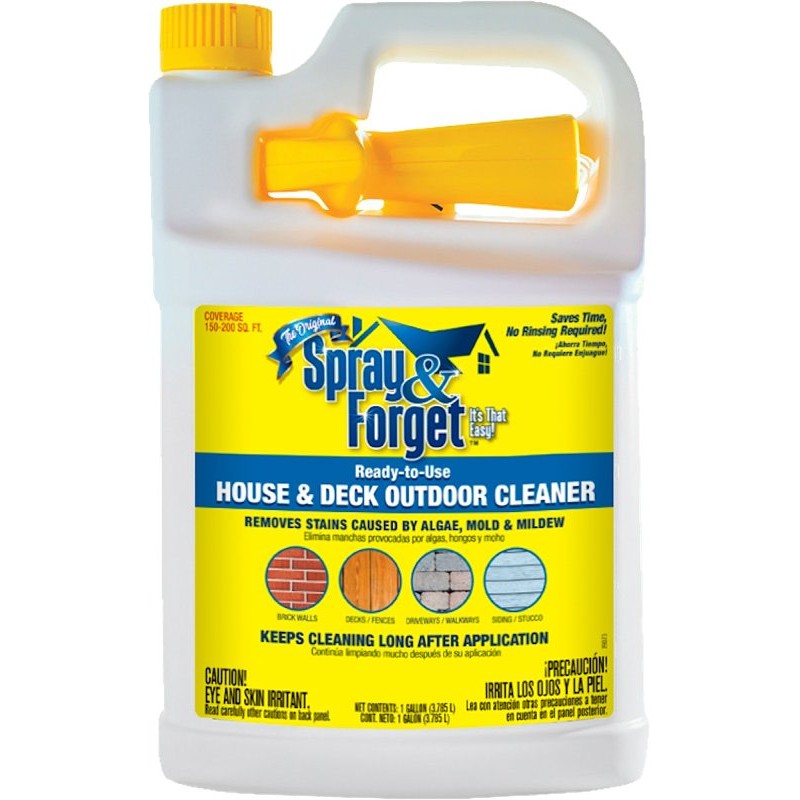 Spray & Forget SFDRTUG04 House and Deck Cleaner, 1 gal Bottle, Liquid, Orange, Clear