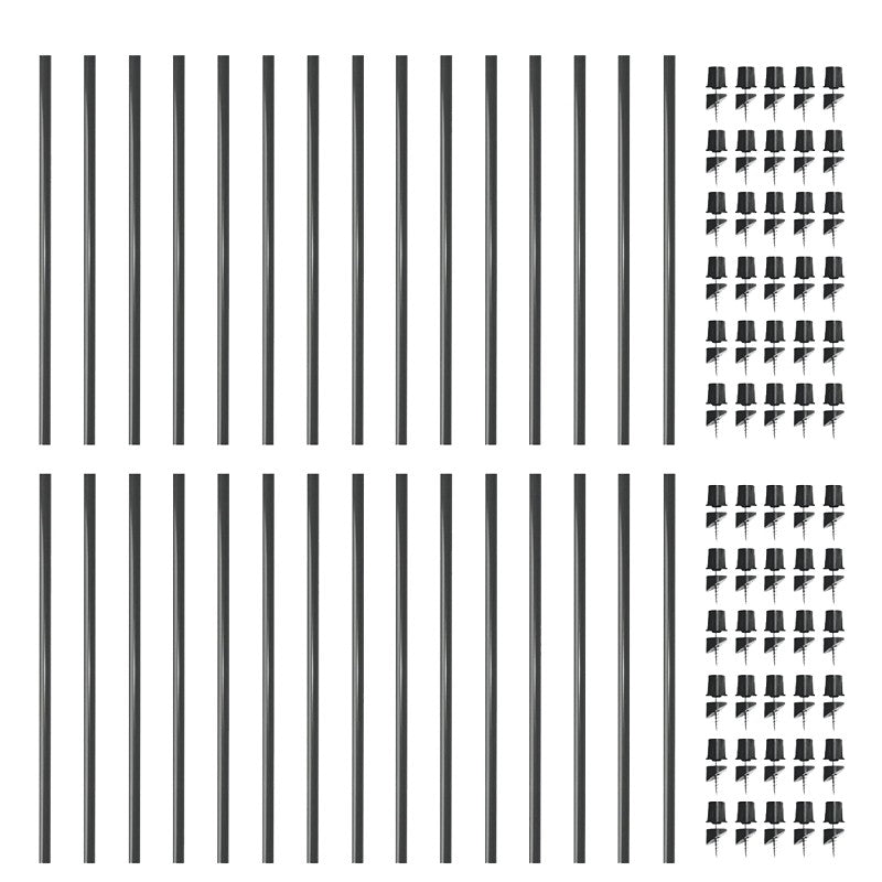 Nuvo Iron CR-26 Classic Baluster with Connectors, 26 in H, 1/2 in W, Round, Steel, Black, Powder-Coated