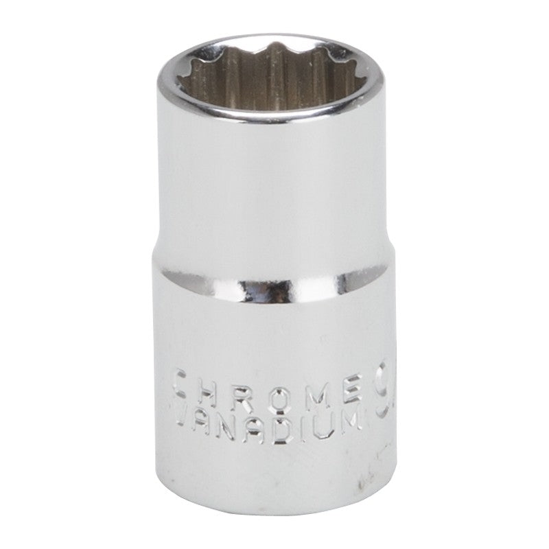 Vulcan MT6515738 Drive Socket, 9/16 in Socket, 1/2 in Drive, 12-Point, Chrome Vanadium Steel, Chrome