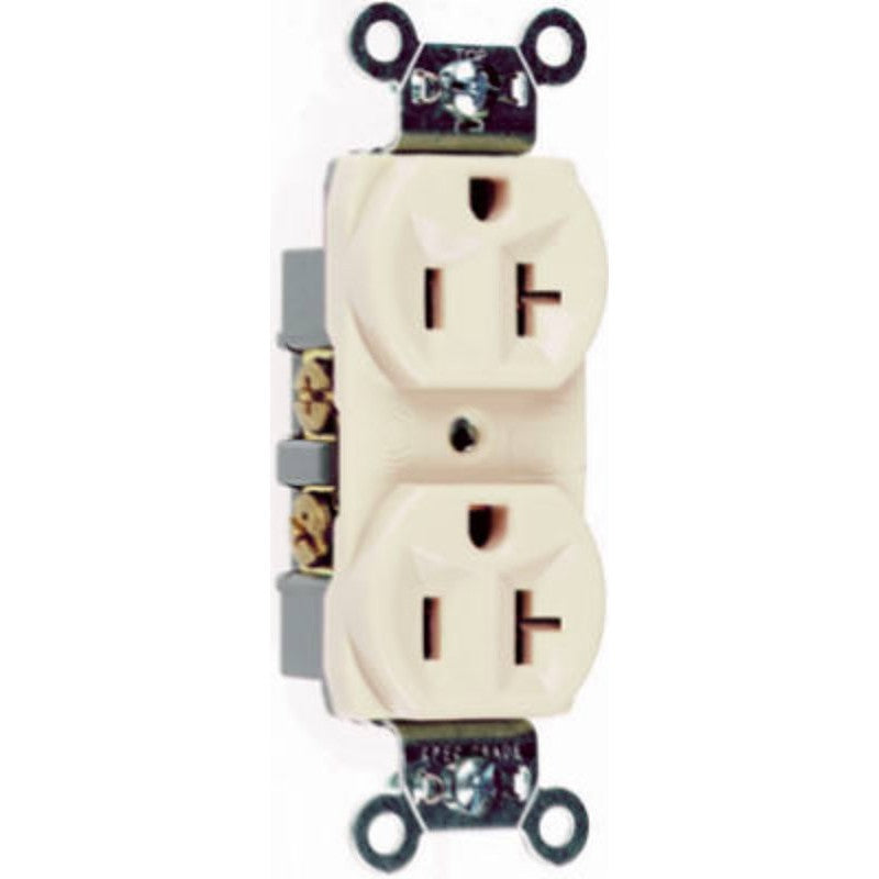 Legrand CRB5362LACC12 Duplex Receptacle, 2 -Pole, 20 A, 125 VAC, Back, Side Wiring, NEMA: 5-20R