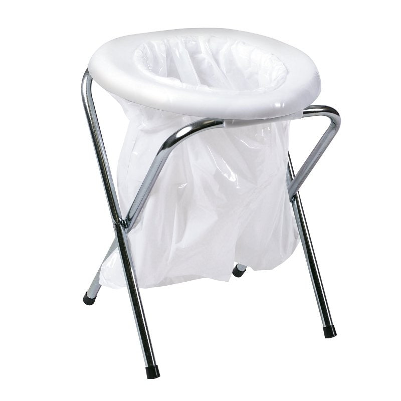 Stansport 271 Portable Toilet, Round, 200 lb, Plastic/Steel, White (Pack of 3)