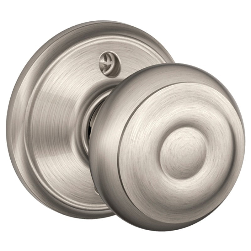 Schlage F170VGEO619 Dummy Knob, Knob Handle, Round Design, Satin Nickel, Metal, Residential