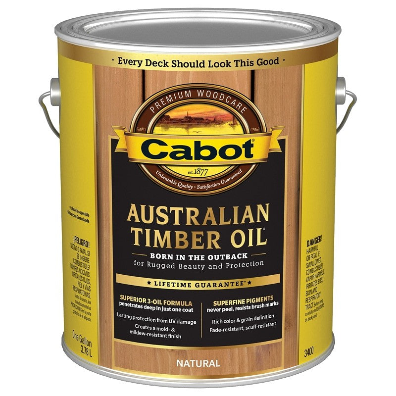 Cabot 140.0003400.007 Australian Timber Oil, Natural, Liquid, 1 gal, Can (Pack of 4)