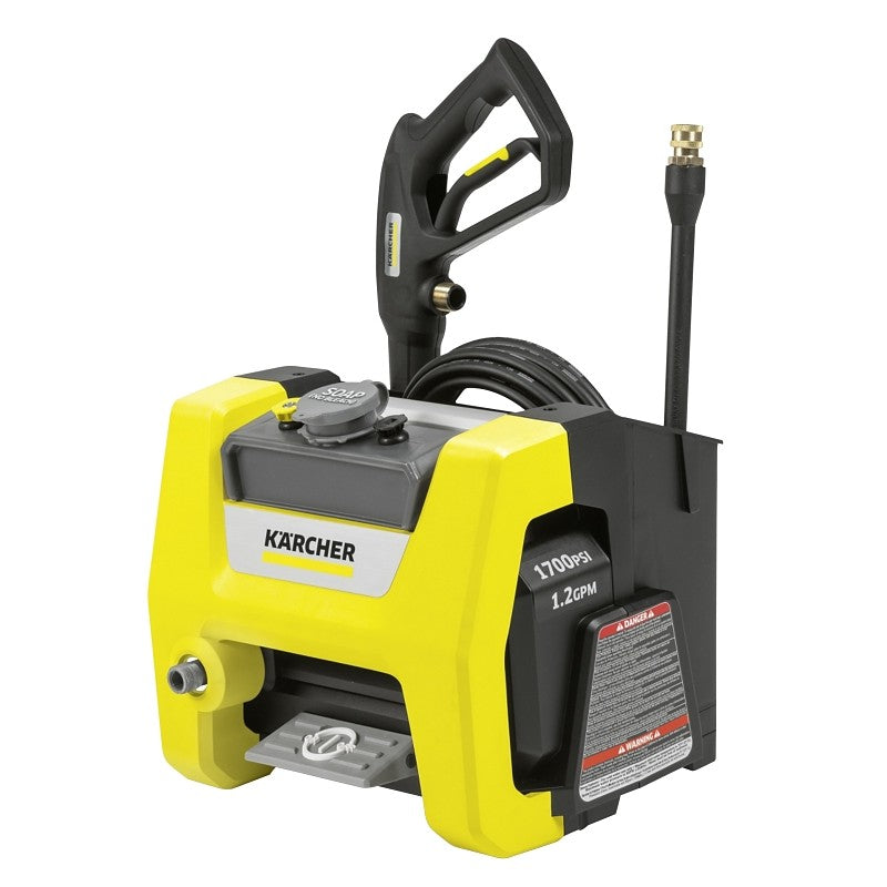 Karcher K1800PS Cube 1.106-200.0 Electric Pressure Washer, 1-Phase, 13 A, 120 VAC, 1800 psi Operating, 1.2 gpm