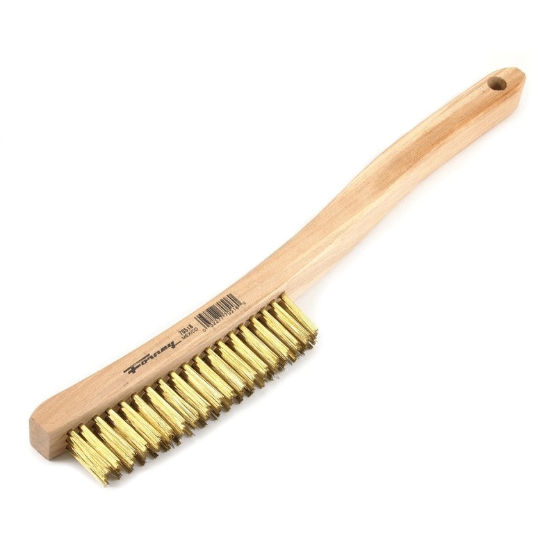 Forney 70518 Scratch Brush, 0.012 in L Trim, Brass Bristle, 2-1/4 in W Brush, 13-3/4 in OAL