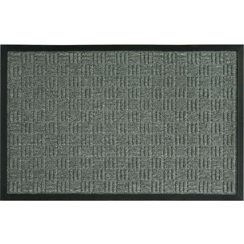 Fanmats 58777 Door Mat, 36 in L, 24 in W, Parquet Pattern, Gray