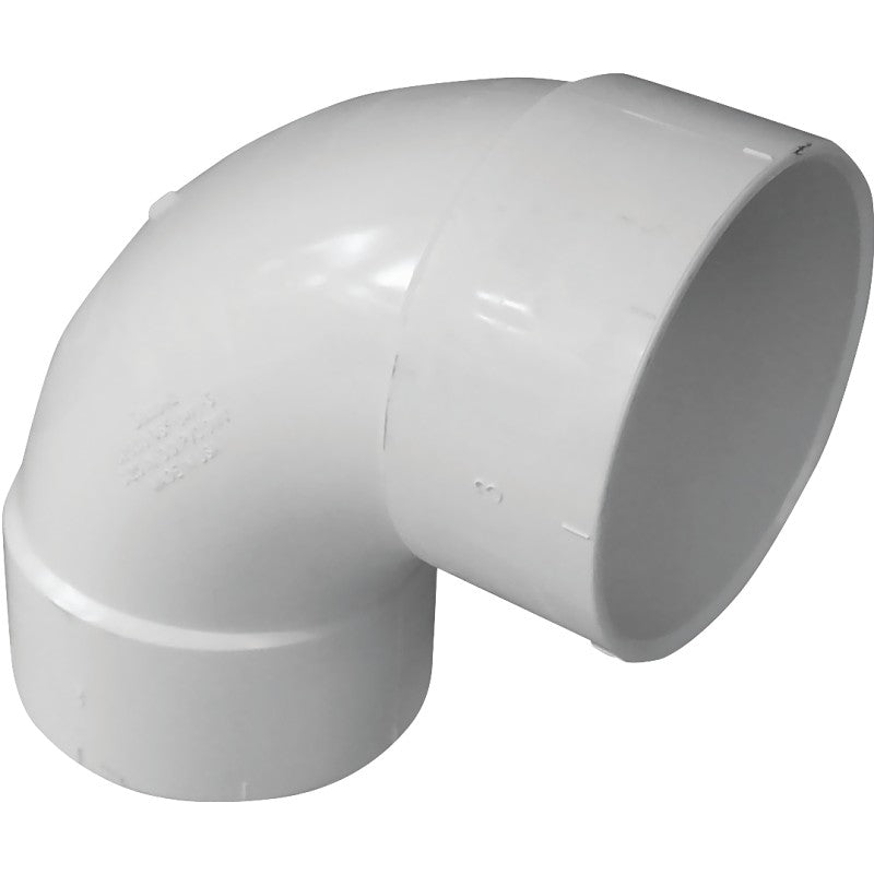 Canplas 414164BC Sanitary Pipe Elbow, 4 in, Hub, 90 deg Angle, PVC