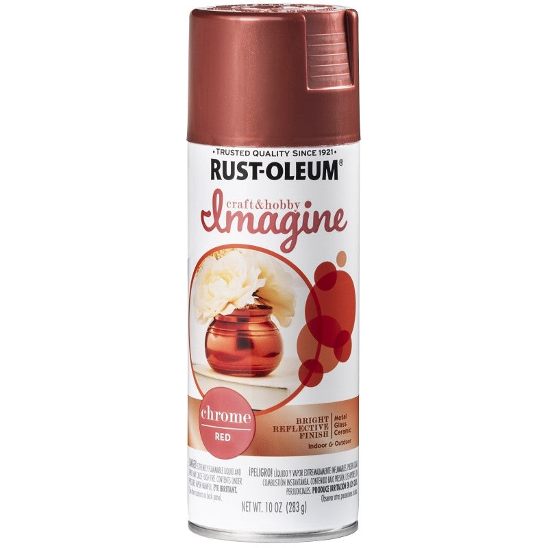Rust-Oleum Imagine 353332 Craft Spray Paint, Chrome, Red, 10 oz, Can