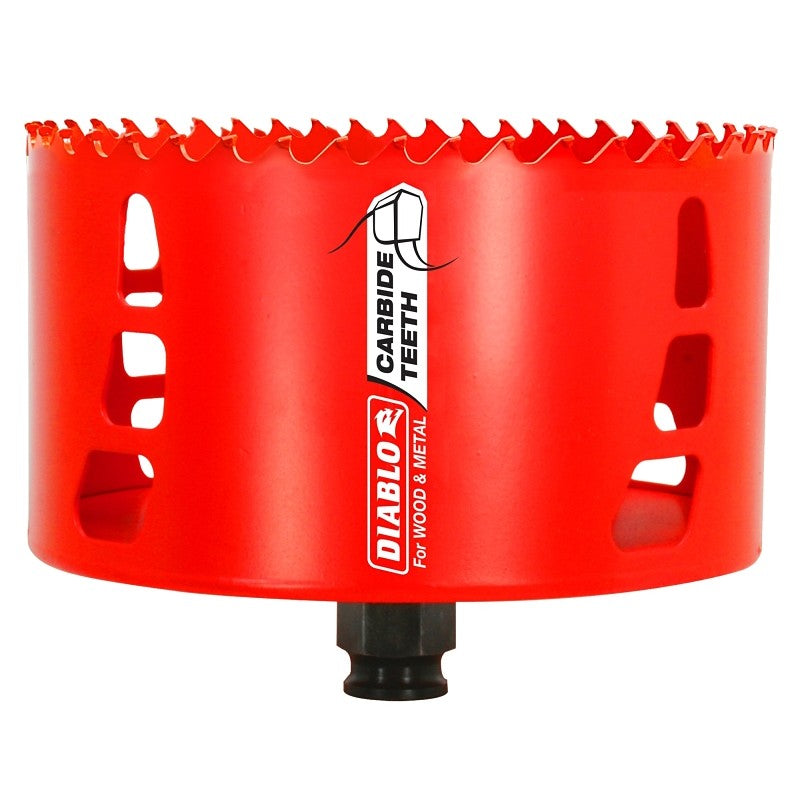 Diablo DHS4750CT Hole Saw, 4-3/4 in Dia, 69 mm D Cutting, Carbide Cutting Edge