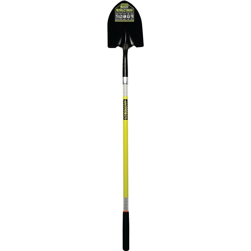 Structron S600 49750 Shovel, 9-1/2 in W Blade, 14 ga Gauge, Steel Blade, Fiberglass Handle, Long Handle, 48 in L Handle