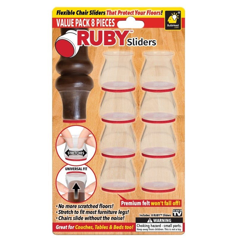 TELEBrands 15503-12 Ruby Slider, Rubber, Clear/Red, Felt/Rubber